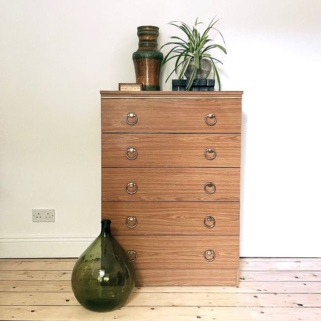 Retro  Vintage Tallboy Chest of Drawers