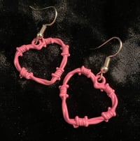 Image 3 of Barb Wire Heart Earrings