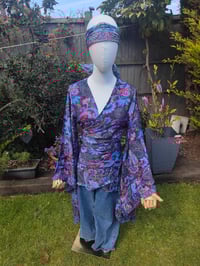 Image 4 of Tulum co ord set - wrap skirt and top 6-14 uk black flora