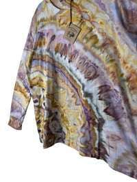 Image 5 of 2XL Ladies Long-Sleeve Stretch Tee in Earthy Agate Ice Dye