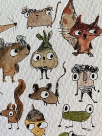 Image 3 of 100 ish Friends Original ink and watercolor 