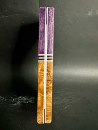 Image 4 of Burlap Micarta & Amboyna Burl Segmented Knife Scales