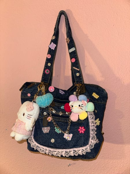 Image of Denim hello kitty Coach Purse 