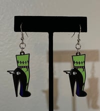 Image 2 of Metal Frankenstein High Heel Dangly Earrings