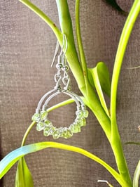 Image 1 of Peridot (Silver) Small Hoop Earrings