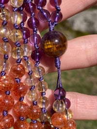 Image 1 of Amethyst Super Seven Mala, Amethyst Mala, Sunstone Mala, Gold Rutilated Quartz Mala