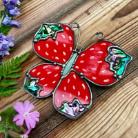 Image 1 of Strawberry Butterfly Suncatcher 