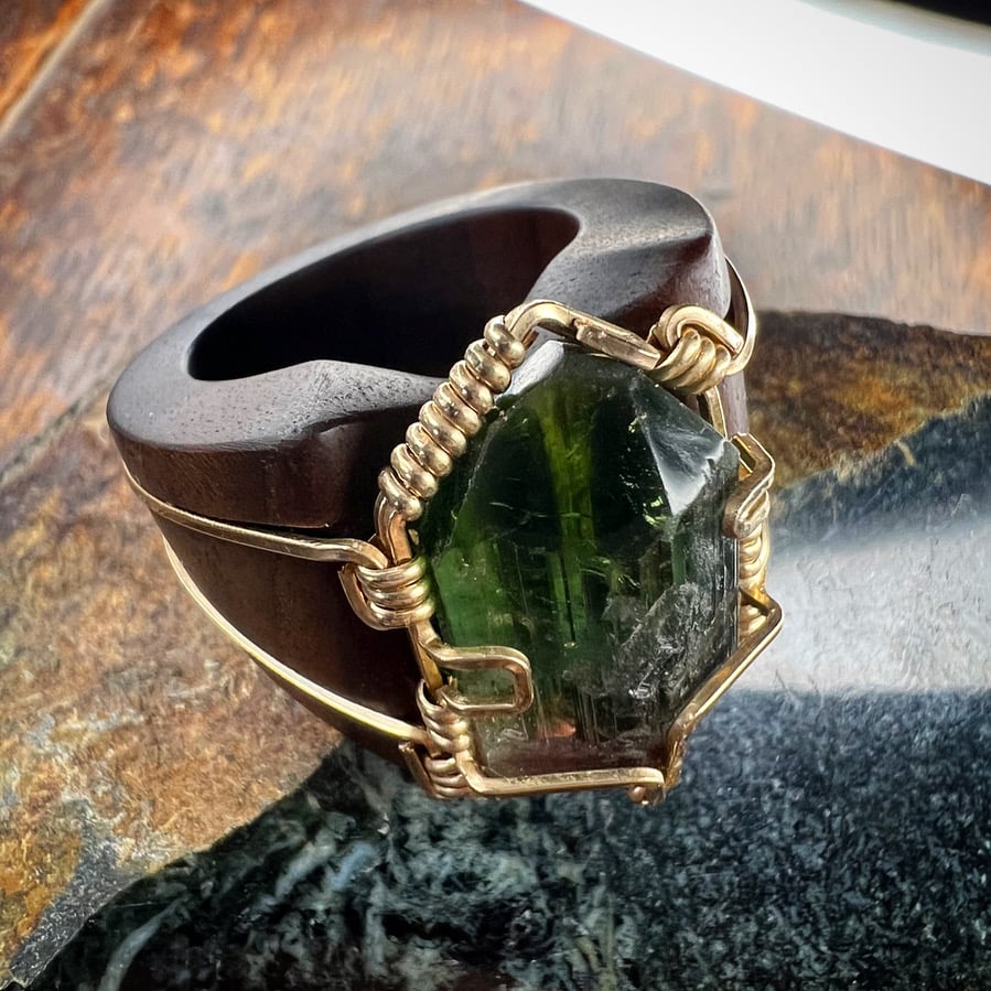 Raw tourmaline online ring