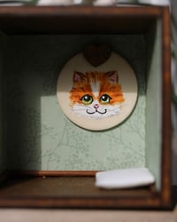 Image 3 of Pipe cleaner mini red kitten with wooden modular display 