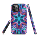 Psychedelic Tough iPhone case Pink Blue Burst