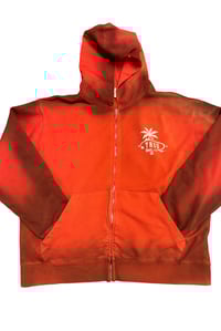 Image 2 of Truu Story LA 1/1 Palms Hoodie – Custom Snow-Washed Gradient Zip Up