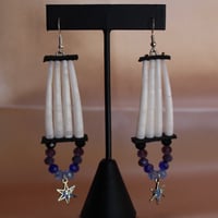 Image 2 of Black Star Dentalium Earrings