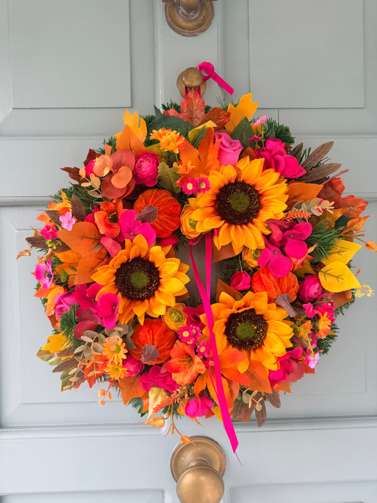 Image of 45cm Pink Sunflower Autumn 