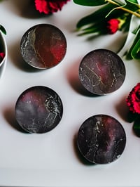 Image 2 of Set of 4 Epoxy Resin Art Coasters 'The Bloodstone'
