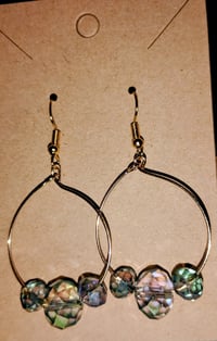 Image 1 of Goldtone hoops with crystal