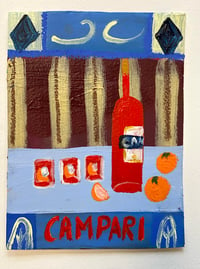 Campari bottle - claret stripes