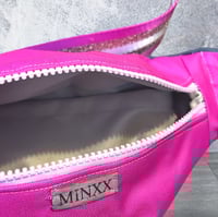 Image 2 of Medium pink waterproof bumbag with pale pink zip