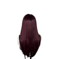 Image 6 of Bordeaux – Deep Wine Red Middle Part Wig
