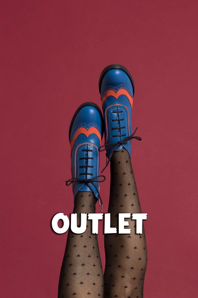 Image of OUTLET Bota oxford cordones azul y naranja