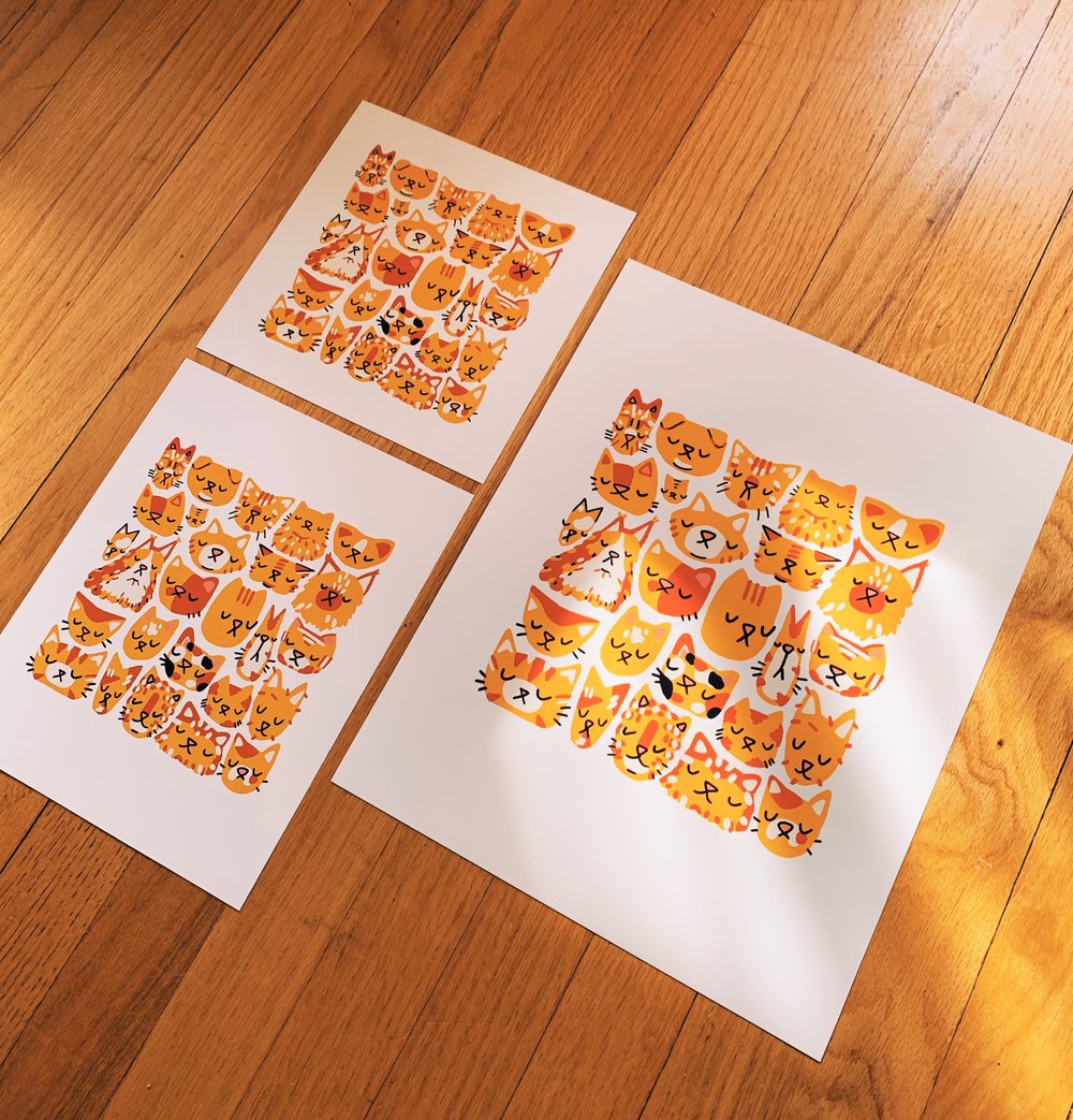 Image of A Bunch Of Orange Cats Print