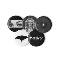 Image 1 of Set of Gothic Pins v.1 by Zoya Marie Black and White 