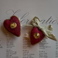 Image 2 of Large Spun Cotton Heart Pin (without bow and key)