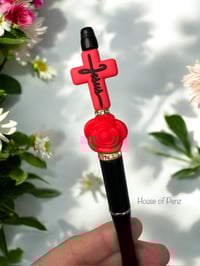Image 2 of Cross Pen With Red Rose