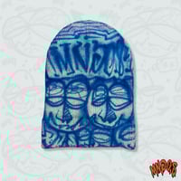 Image 3 of [MNGO.S] All overprint Knit Beanie - BLUE