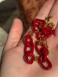 Image 2 of 15.75" Ketchup (Red)+ 10k Gold Chain Choker
