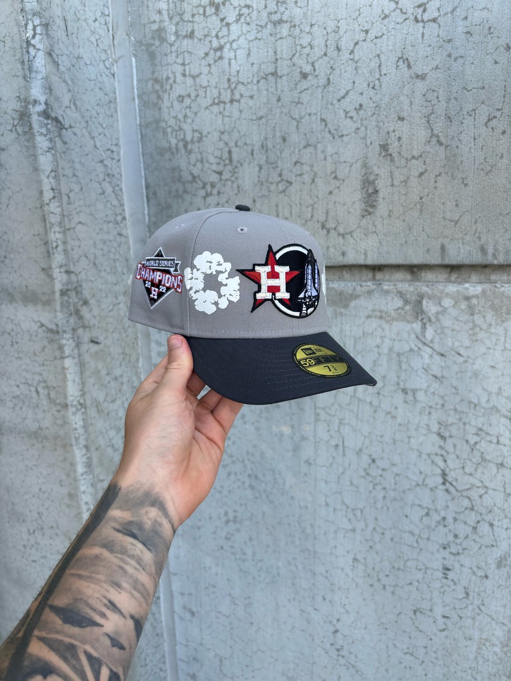 Image of GRAY MULTI TONE HOUSTON ASTROS CUSTOM FITTED CAP