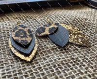 Image 2 of Cheetah Triple Layer Earrings