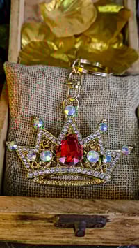 Image 1 of 👑The Armored Kingdom Ruby Red Crown Keychain