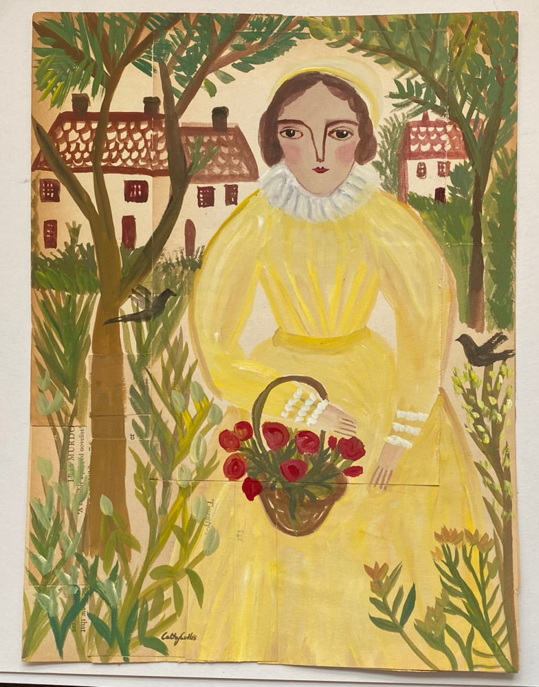 Image of gathering roses - a portrait
