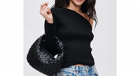 Image 1 of Black Woven Clutch