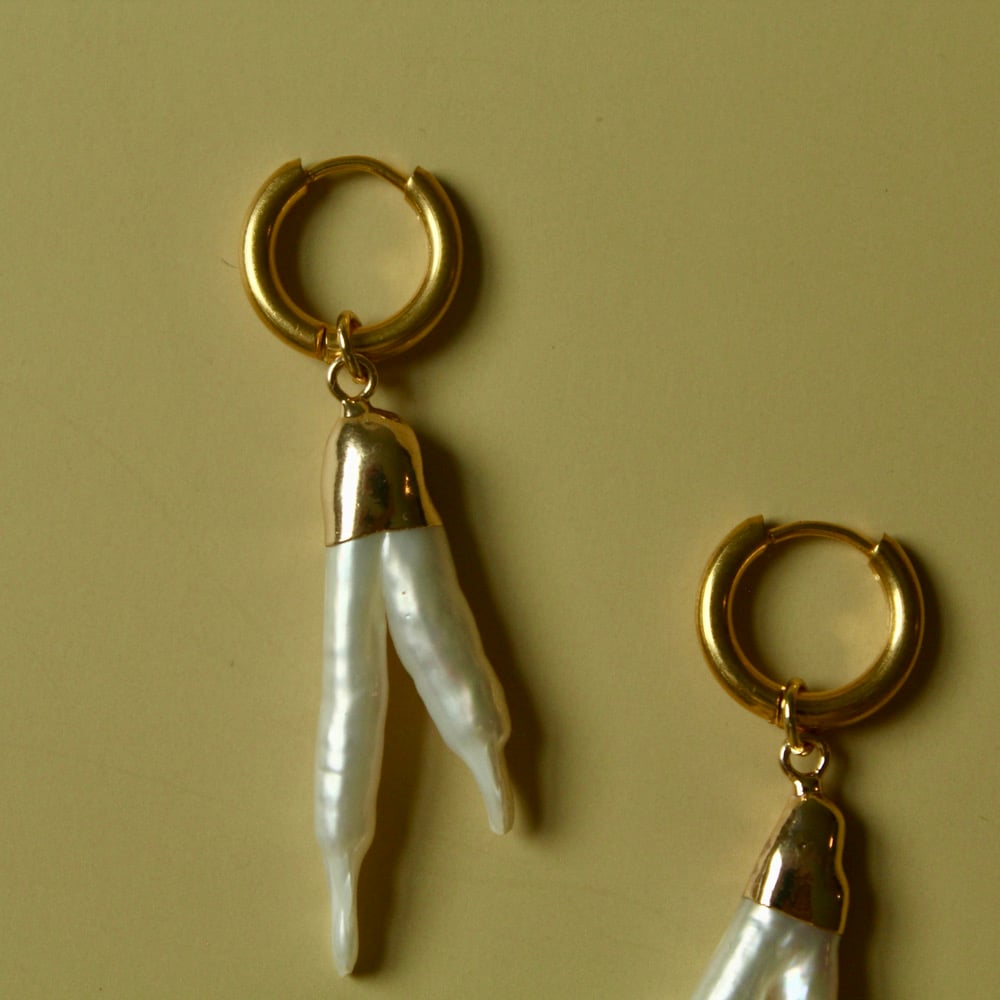Image of Dove hoop earrings