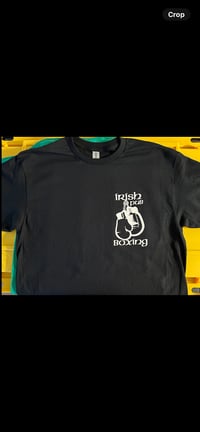 Image 4 of WL Irish Pride Black Tee  Sizes Small thru 5X Cross on back 4x6 Boxing on Left front