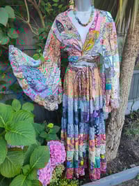 Image 2 of Patchwork Stevie top purple tassels