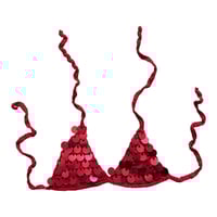 Flaming Red Sequin Crochet Bralette
