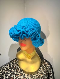 Double ruffle crochet bucket hat