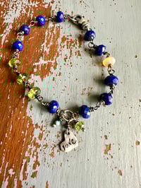 Image 12 of lapis and peridot charm bracelet