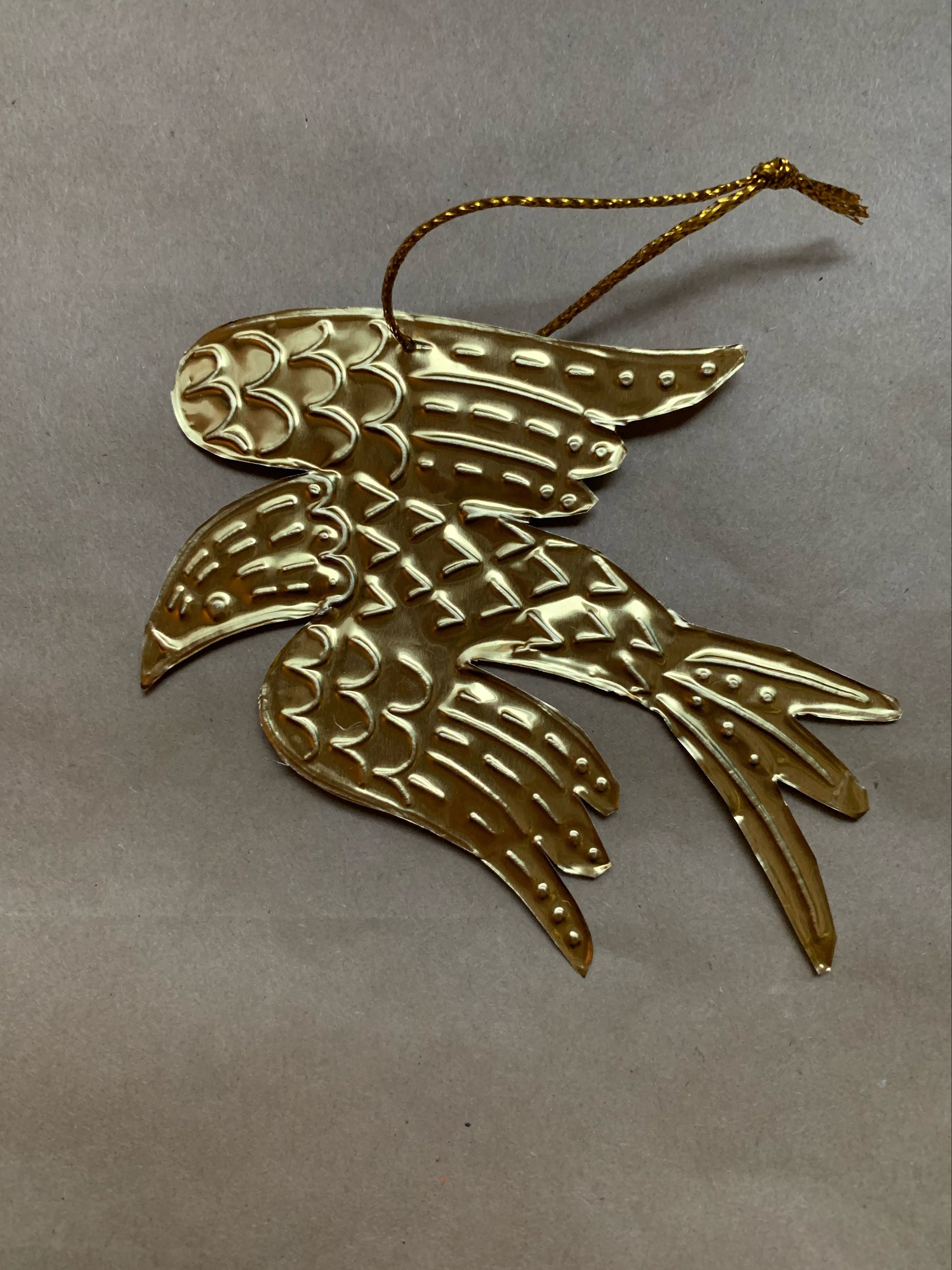 Image of Tin foil gold bird small 