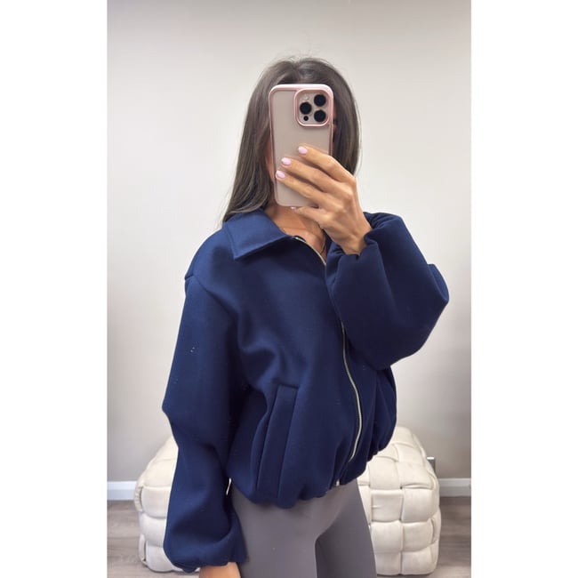 Navy collard zip jacket 