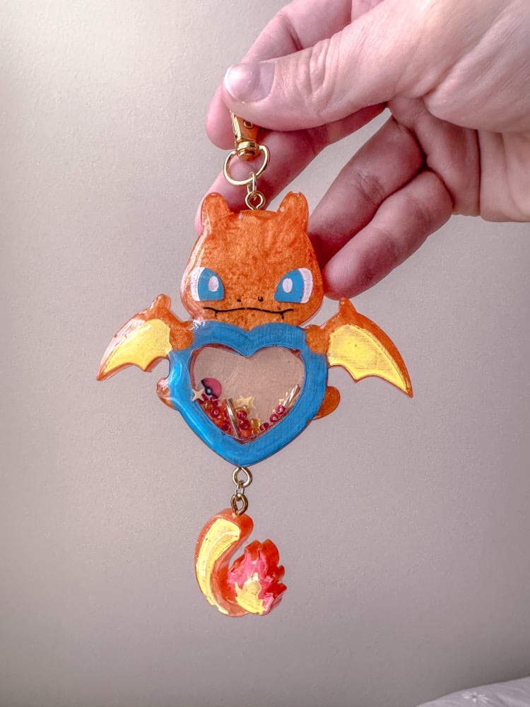 Image of Fire Poke Custom Resin Shaker Keychain