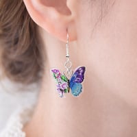 Image 2 of Floral Butterfly Earrings 