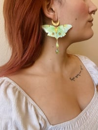 Image 2 of 💚Luna Moth💚 earrings 