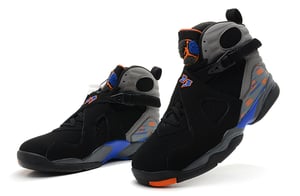 Image of Air Jordan 8 Phoenix Suns Black/Bright Citrus-Cool Grey-Deep Royal Blue