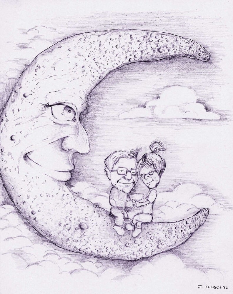 Image of Blank Greeting Card #1: Moon