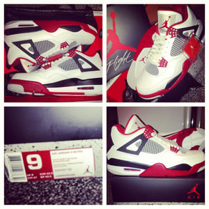 Image of Air Jordan Retro 4 Fire Red