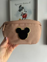 Image 2 of Black textured Mickey shaped bumbag 