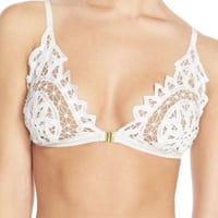 Image 1 of FOR LOVE AND LEMONS white and beige skivvies hook front bralette